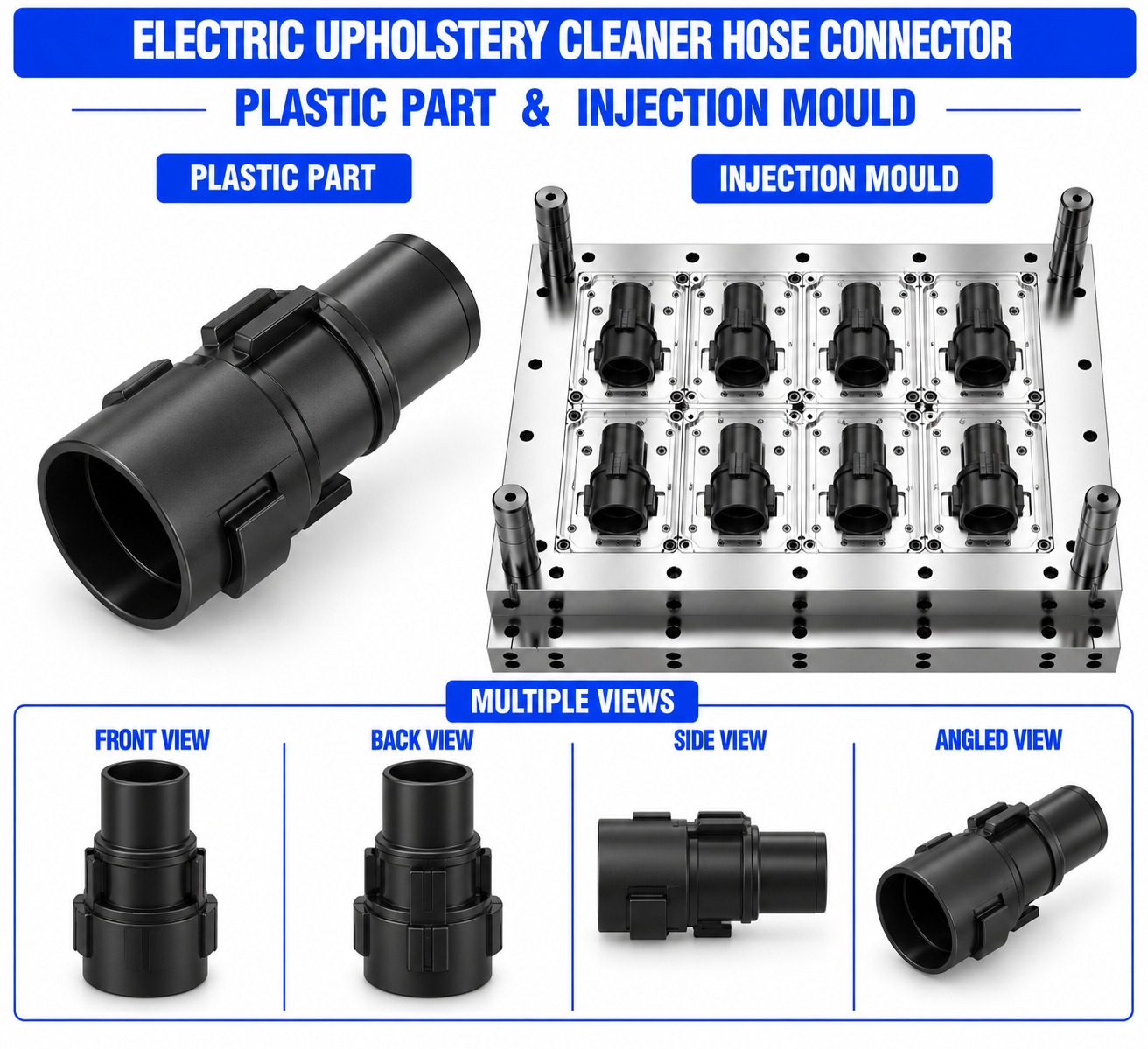 Electric Upholstery Cleaner Plastic Hose Connector Mould and Moulding Service
